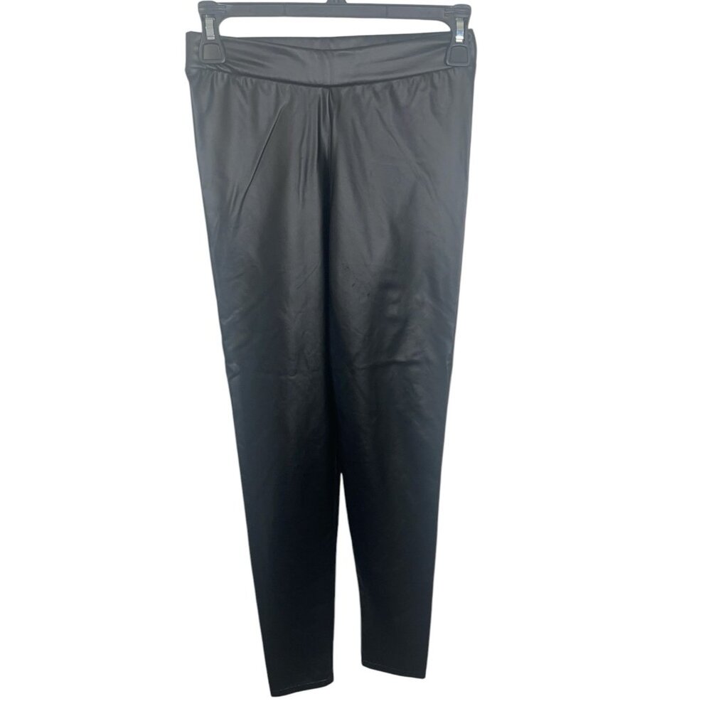 OROBLU Women's Size Small Faux Leather Black Leggings FLAWED READ
